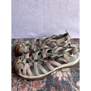 Keen Whisper Sandals Womens 10 Taupe Coral Waterproof Hiking Water Shoes 1022810